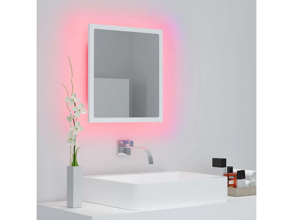 Espejo de baño LED blanco 40x8,5x37 cm Acrílico