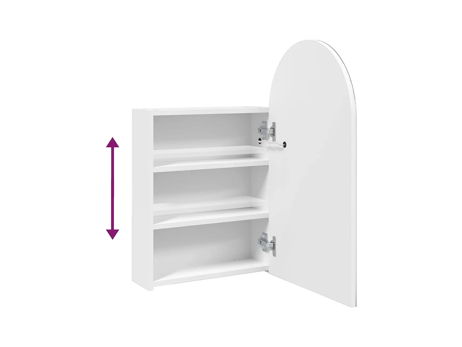 Mobile bagno con specchio e LED ad arco bianco 42x13x70 cm