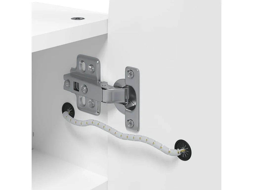 Mobile bagno con specchio e LED ad arco bianco 42x13x70 cm