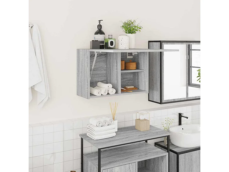 Armoire murale de bain sonoma gris 60x25x40cm bois d'ingénierie