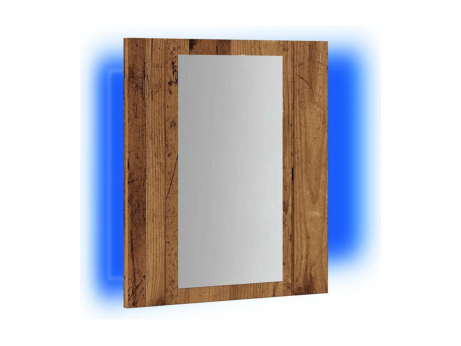 Armoire de salle de bain à miroir LED vieux bois 40x12x45 cm