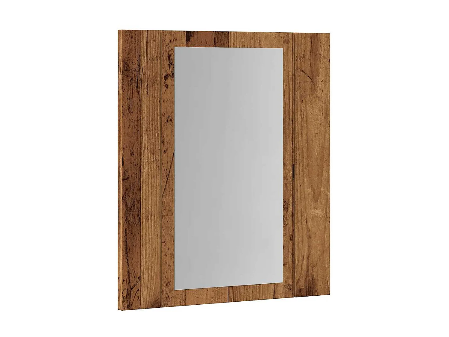 Armoire de salle de bain à miroir LED vieux bois 40x12x45 cm
