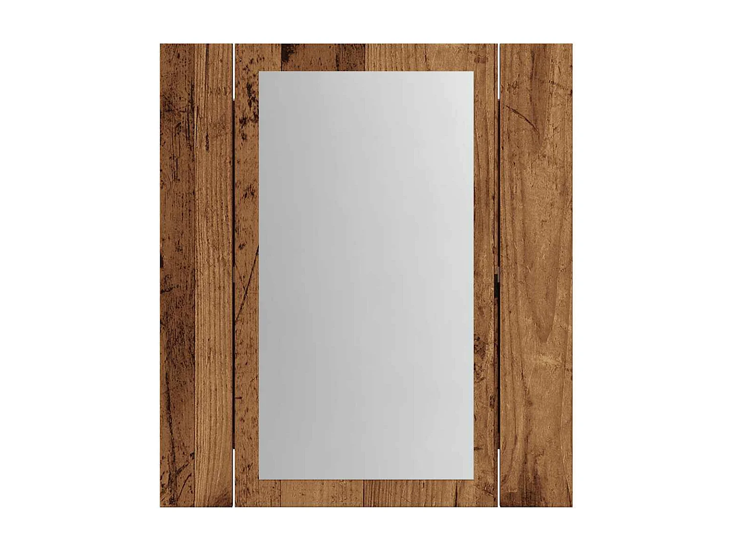 Armoire de salle de bain à miroir LED vieux bois 40x12x45 cm