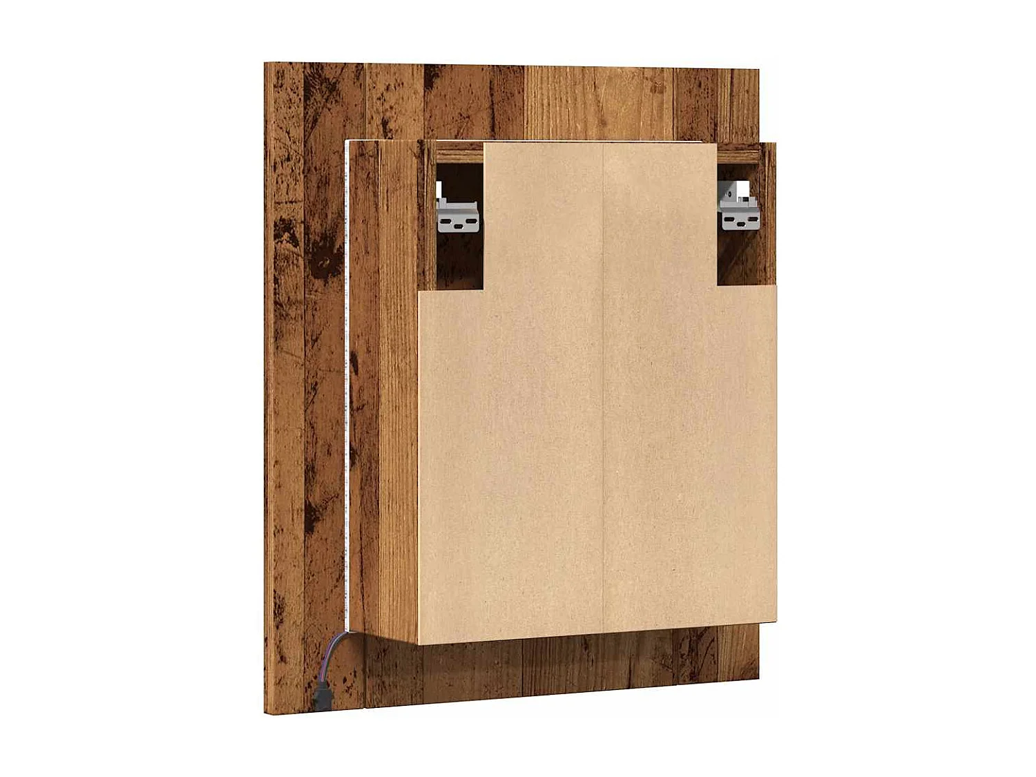 Armoire de salle de bain à miroir LED vieux bois 40x12x45 cm