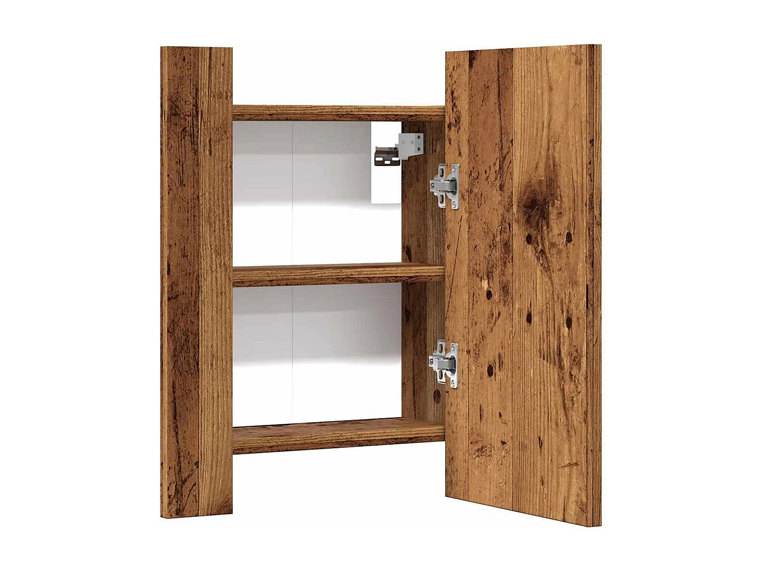 Armoire de salle de bain à miroir LED vieux bois 40x12x45 cm