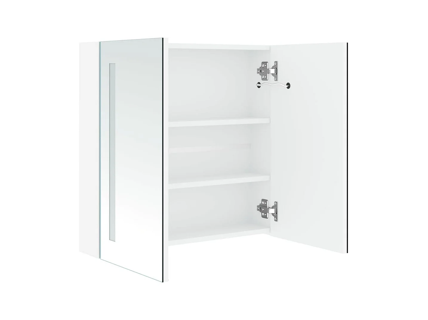 Mobiletto bagno con specchio LED 60x14x62 cm