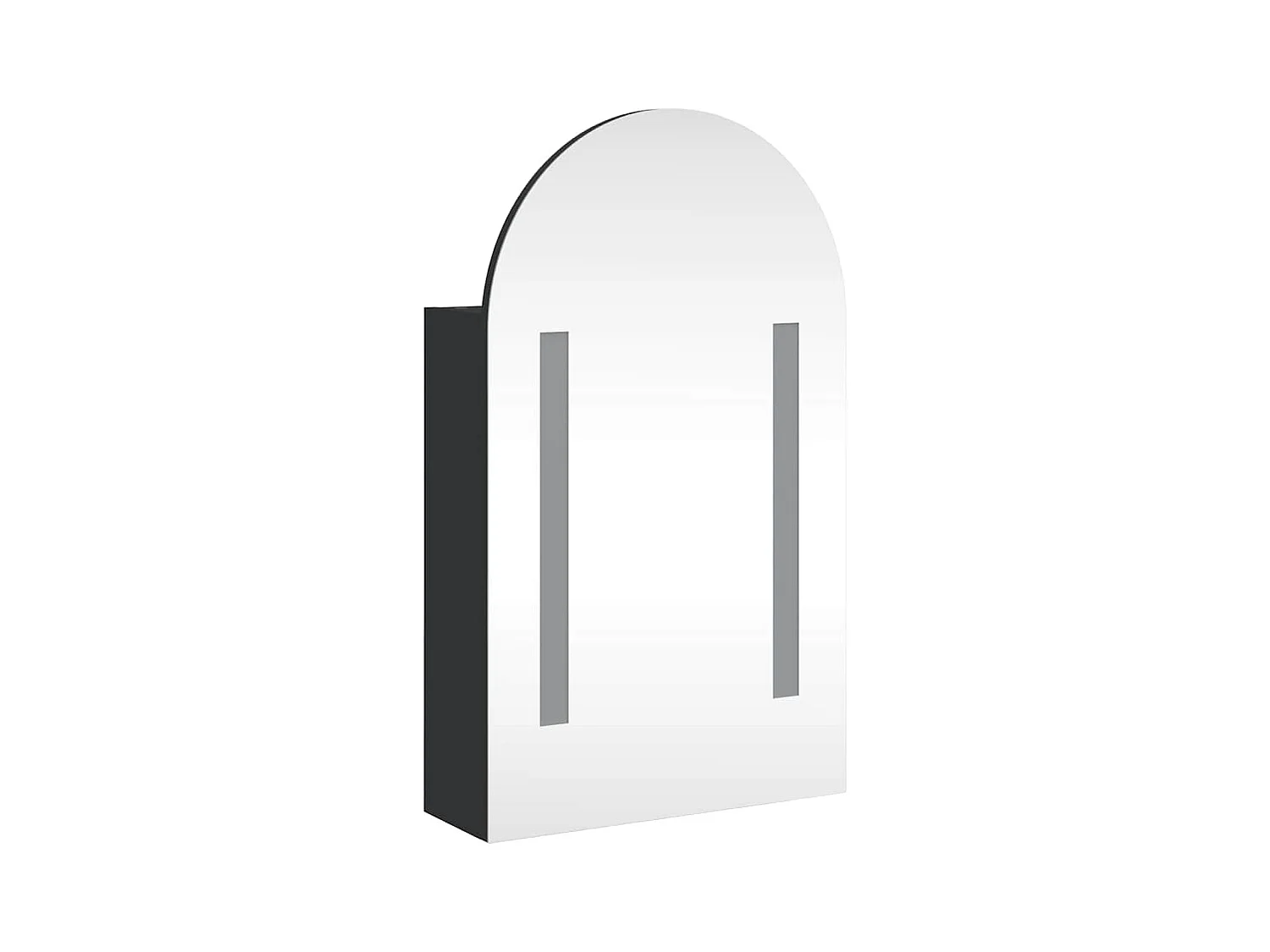 Armoire de bain à miroir avec LED arquée noir 42x13x70 cm