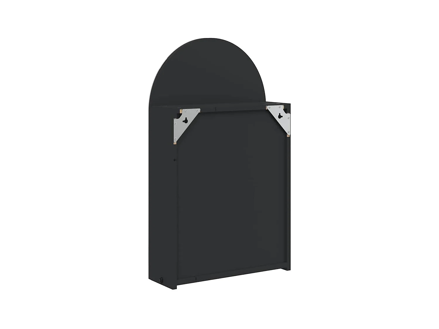 Armoire de bain à miroir avec LED arquée noir 42x13x70 cm