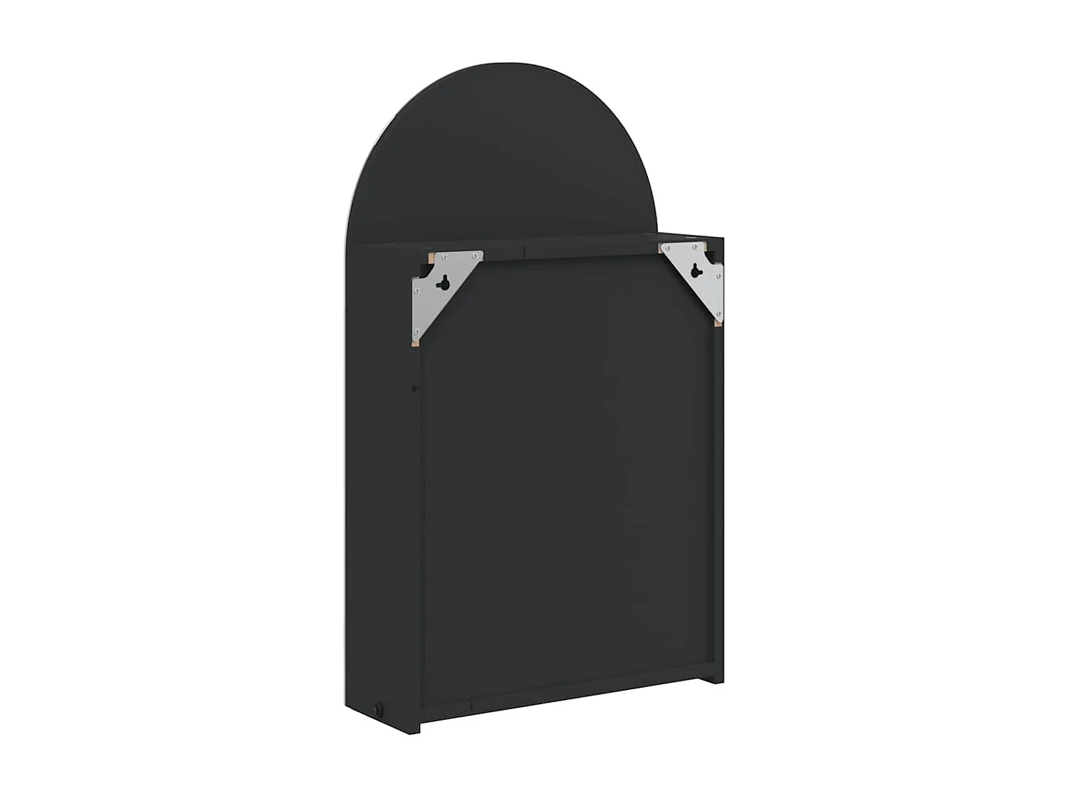 Mueble de baño con espejo y LED arqueado negro 42x13x70 cm