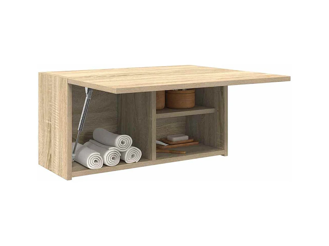 Armoire murale de bain chêne sonoma 60x25x30 cm bois ingénierie
