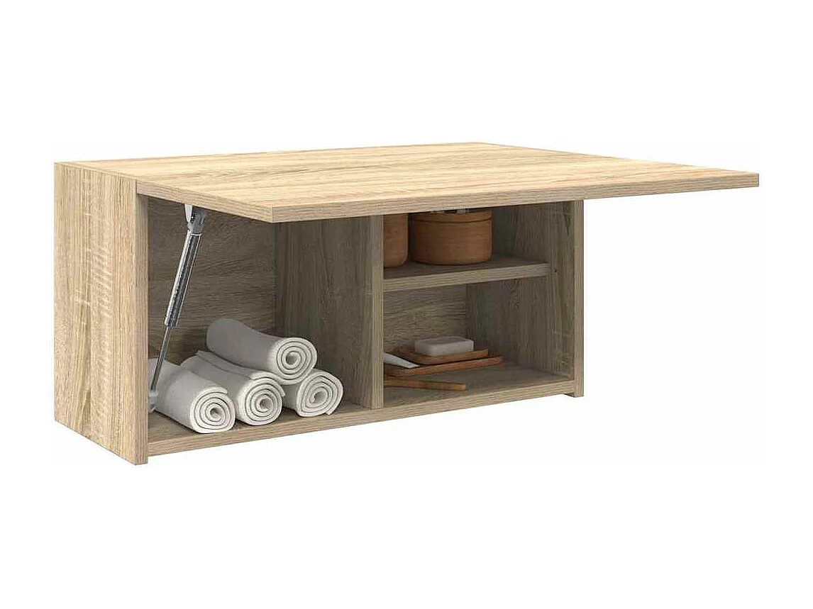 Armoire murale de bain chêne sonoma 60x25x30 cm bois ingénierie