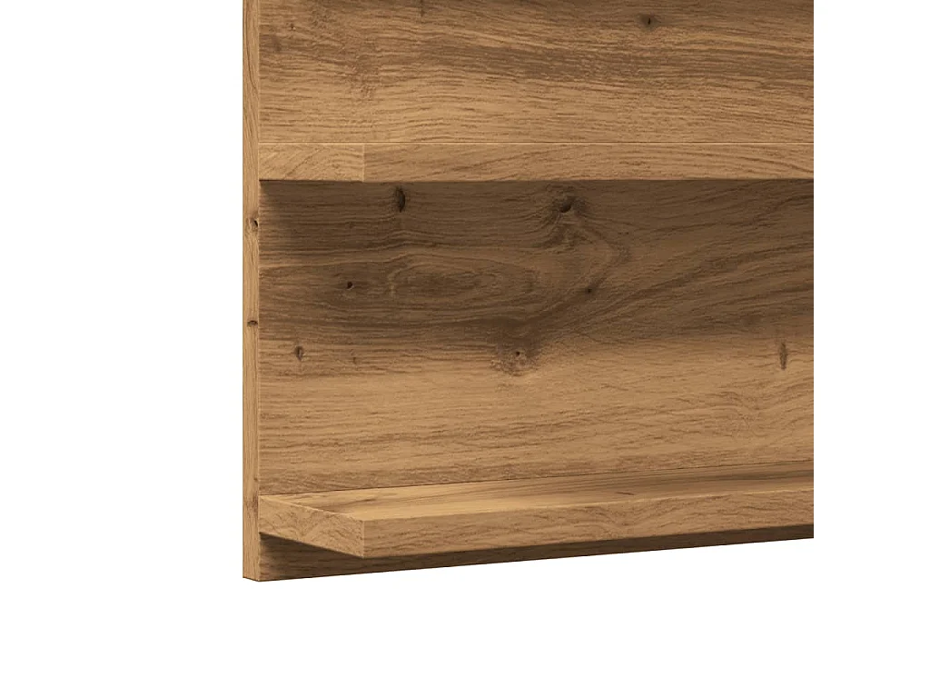 Mobiletto specchio da bagno in rovere lavorato a mano 90x11x45 cm