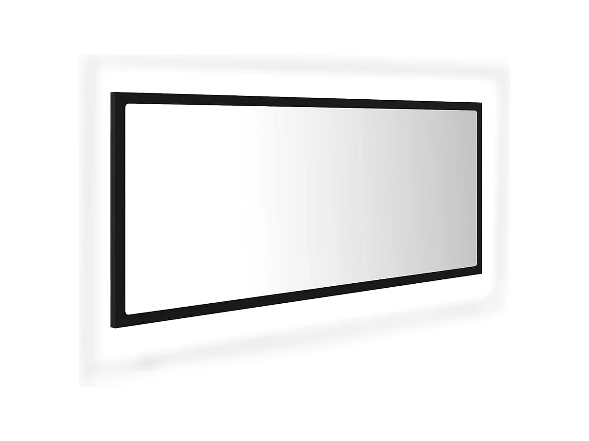 Espejo de baño LED negro 100x8,5x37 cm Acrílico