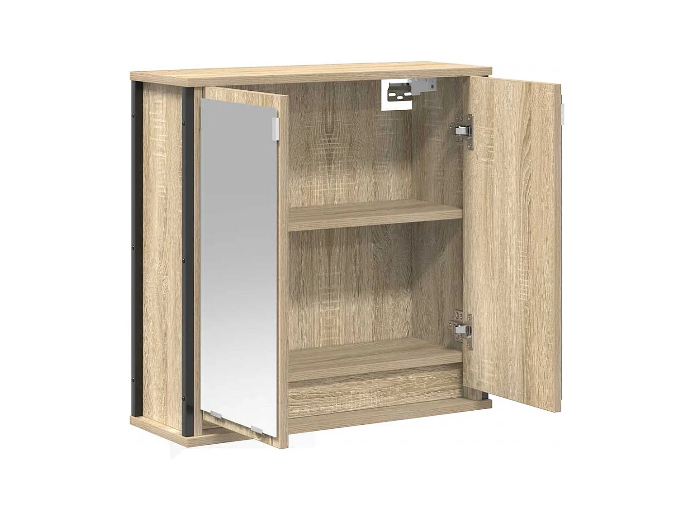 Sonoma eiken spiegelkast voor in de badkamer 60x21x60 cm