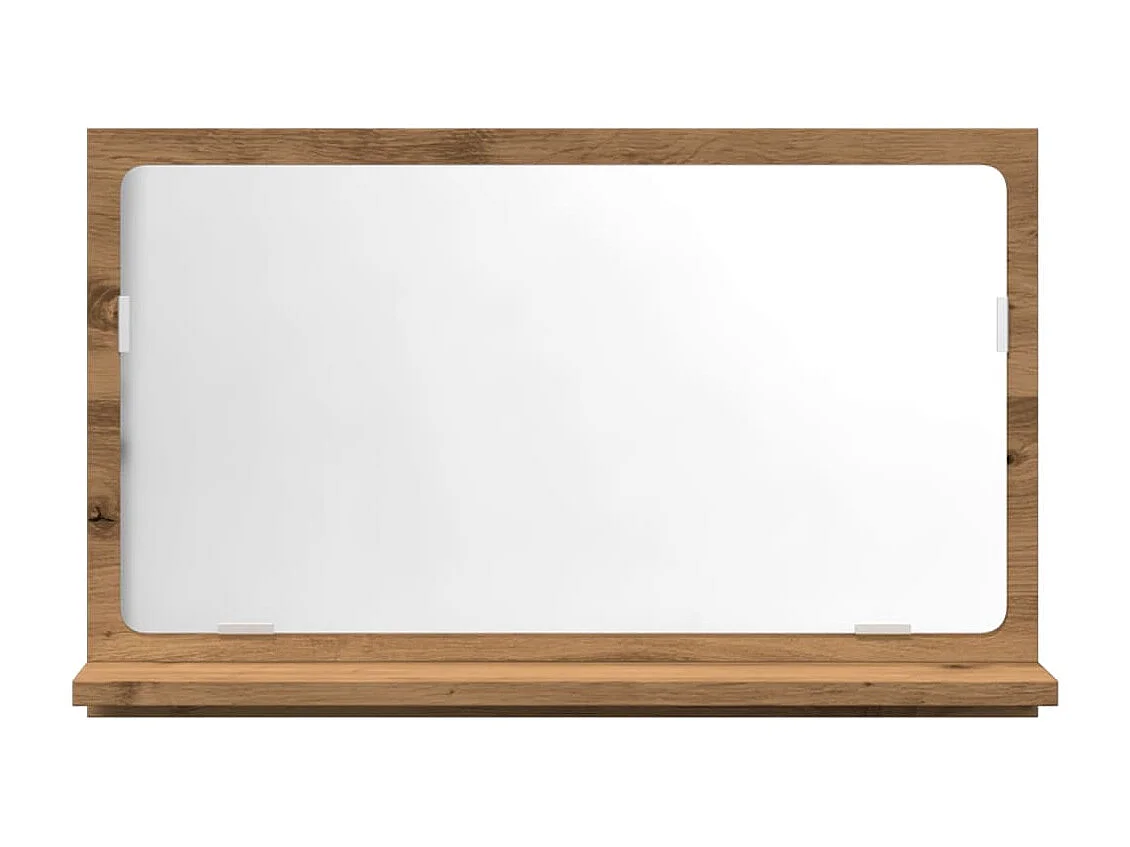 Mueble de baño con espejo fabricado artesanalmente en roble 60x11x37 cm