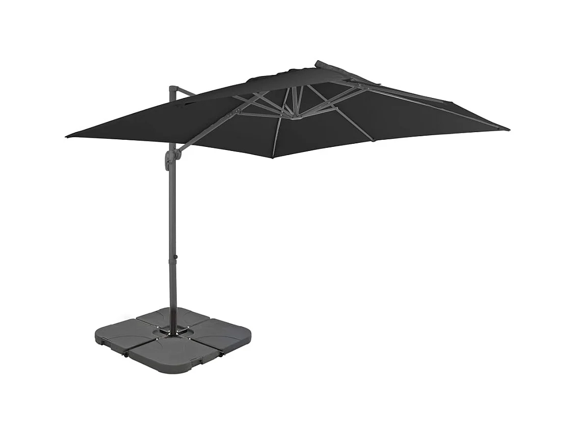 Parasol de jardin avec base portable anthracite
