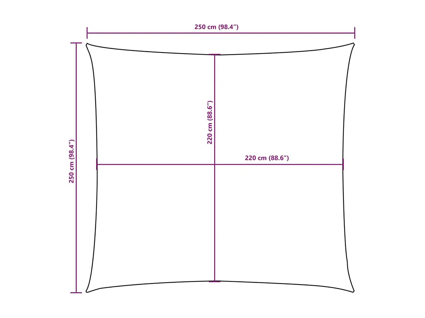 Vierkante Oxford stoffen parasol 2,5x2,5 m antraciet
