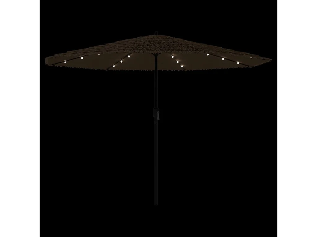 Parasol de jardin avec LED et mât en acier marron 324x324x247cm