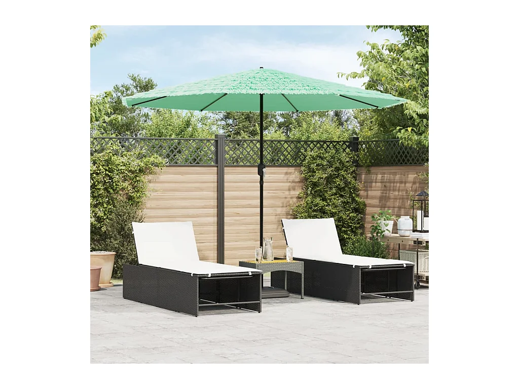 Parasol de jardin avec mât en acier vert 324x324x247 cm