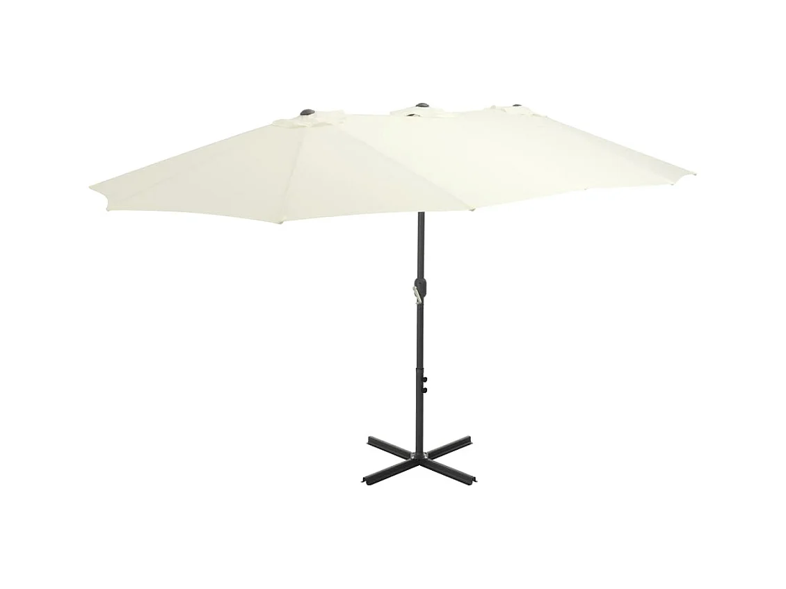 Ombrellone da esterno e palo in alluminio 460x270 cm sabbia