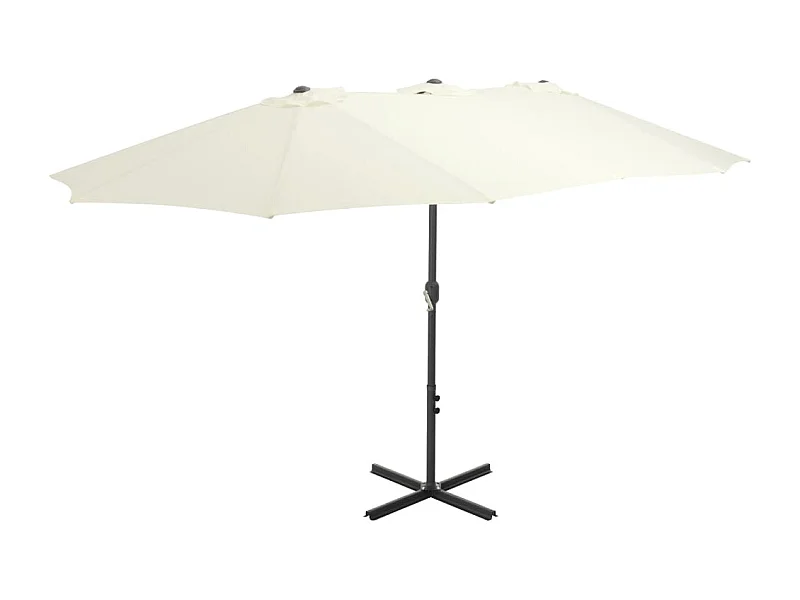 Sombrilla de exterior y mástil de aluminio 460x270 cm arena
