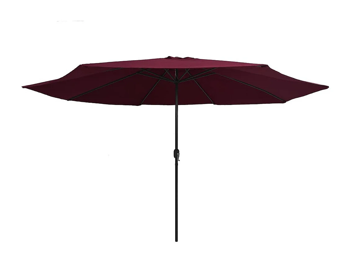 Parasol de jardin avec mât en métal 390 cm rouge bordeaux