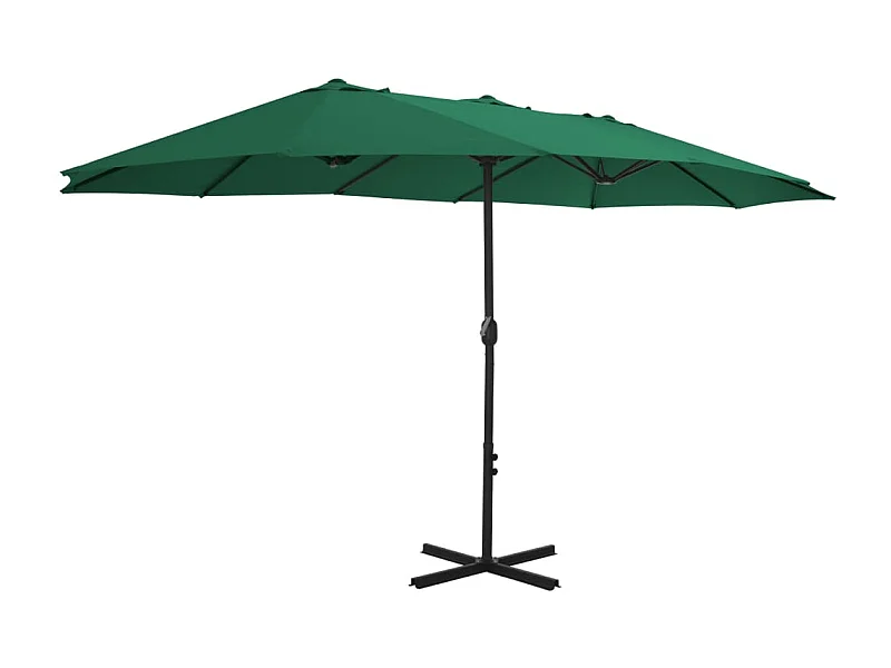 Parasol d'extérieur et mât en aluminium 460x270 cm vert