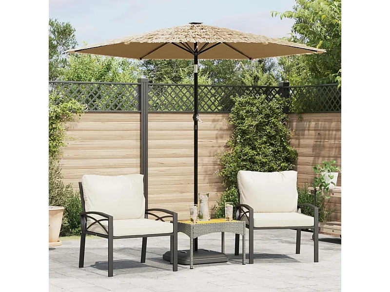 Parasol de jardin avec mât en acier marron 223x223x213 cm