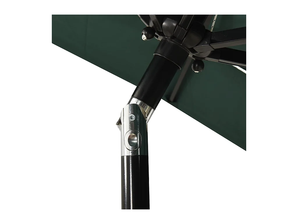 Parasol de jardin à 3 niveaux avec mât en aluminium vert 2x2 m