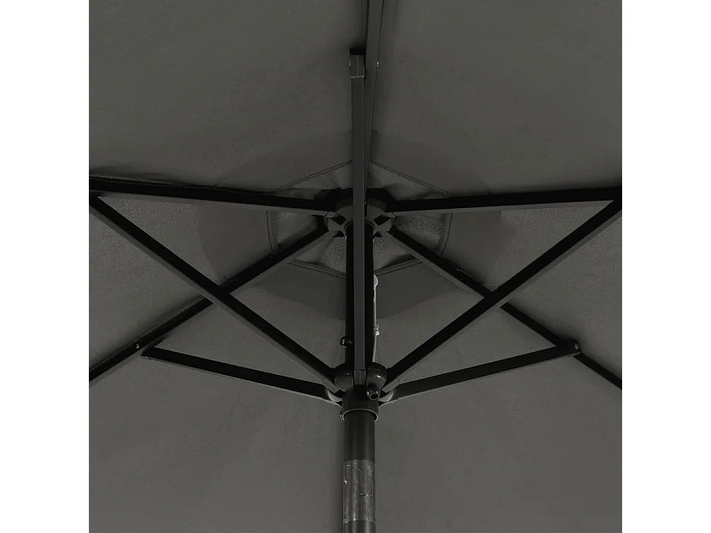 Ombrellone da giardino con palo in acciaio antracite 225x225x212 cm