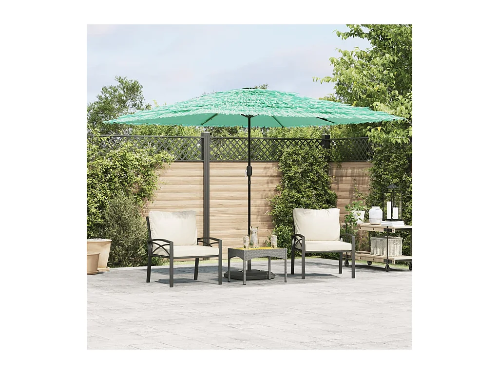 Parasol de jardin avec mât en acier vert 290x290x238 cm