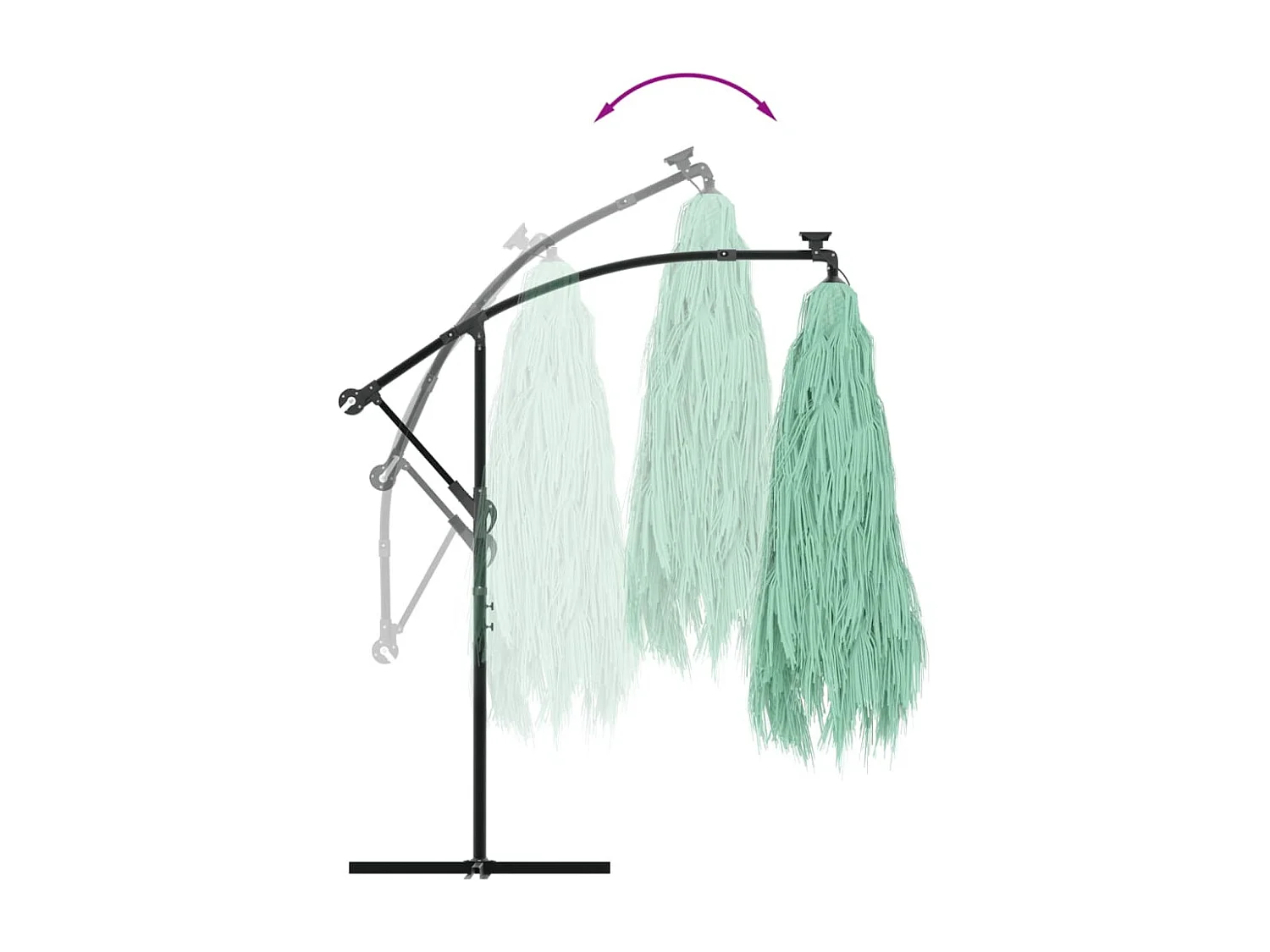 Parasol de jardin avec mât en acier vert 290x290x238 cm