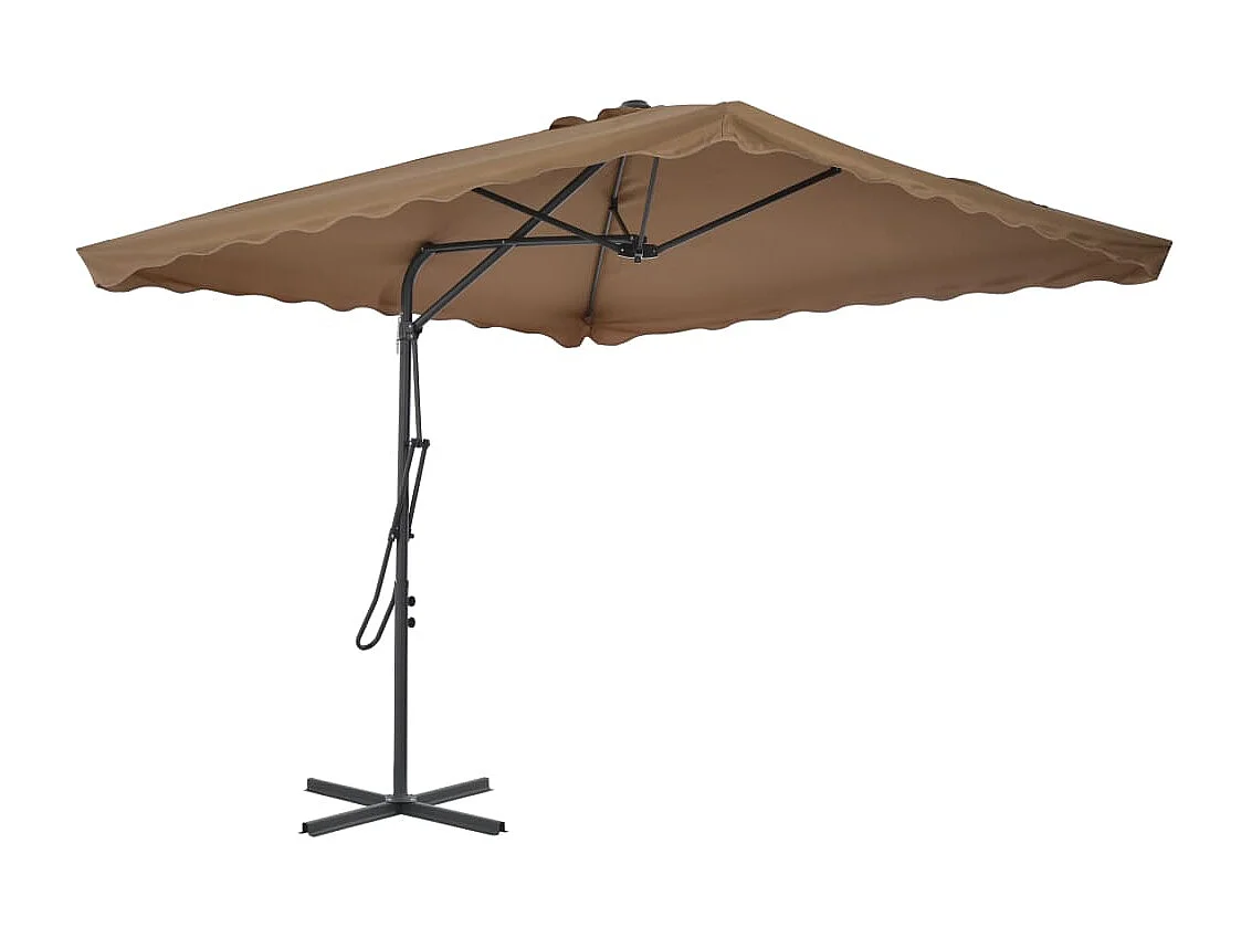Parasol d'extérieur avec poteau en acier 250 x 250 cm Taupe