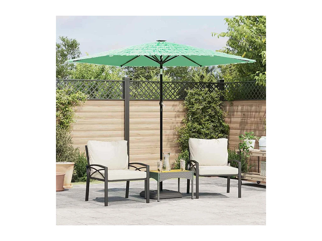 Parasol de jardin avec mât en acier vert 268x268x226 cm