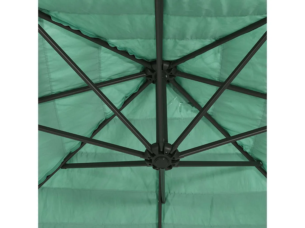 Parasol de jardin avec mât en acier vert 268x268x226 cm