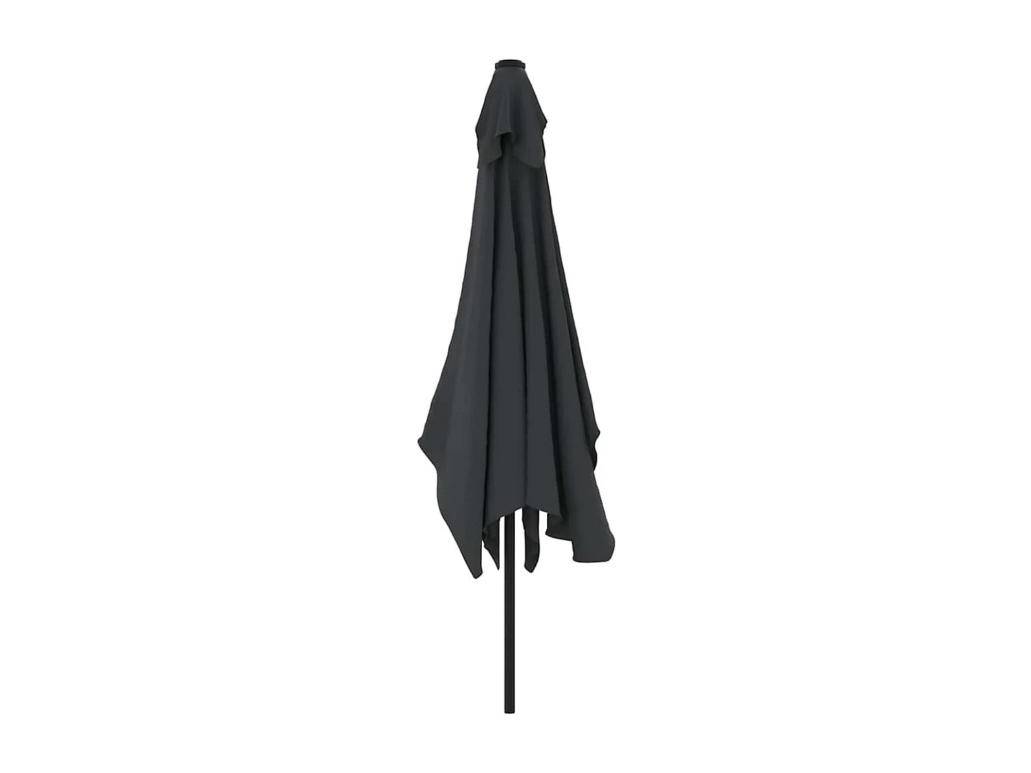 Parasol de exterior con mástil metálico 300x200 cm Negro