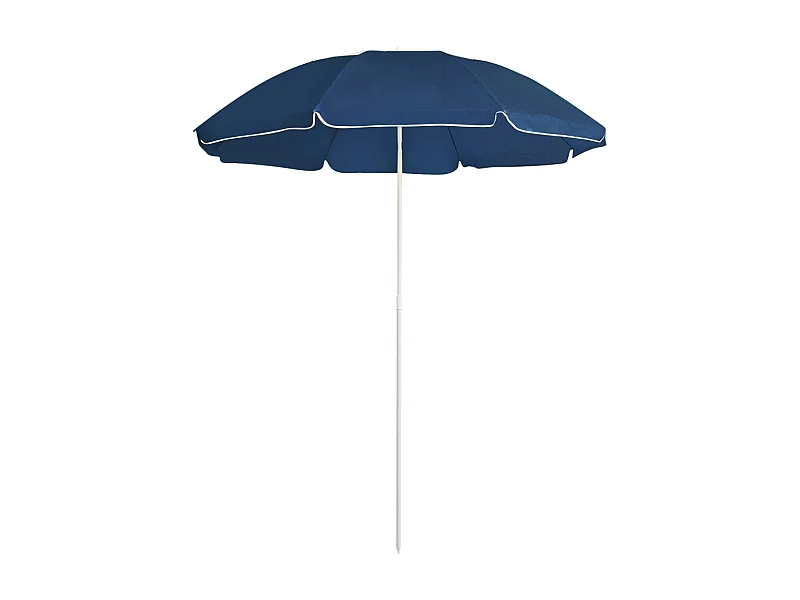 Ombrellone da giardino con palo in acciaio blu 180 cm