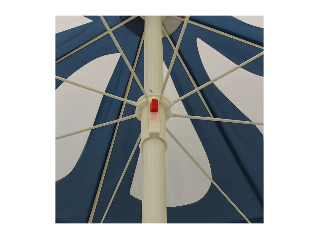 Ombrellone da giardino con palo in acciaio blu 180 cm
