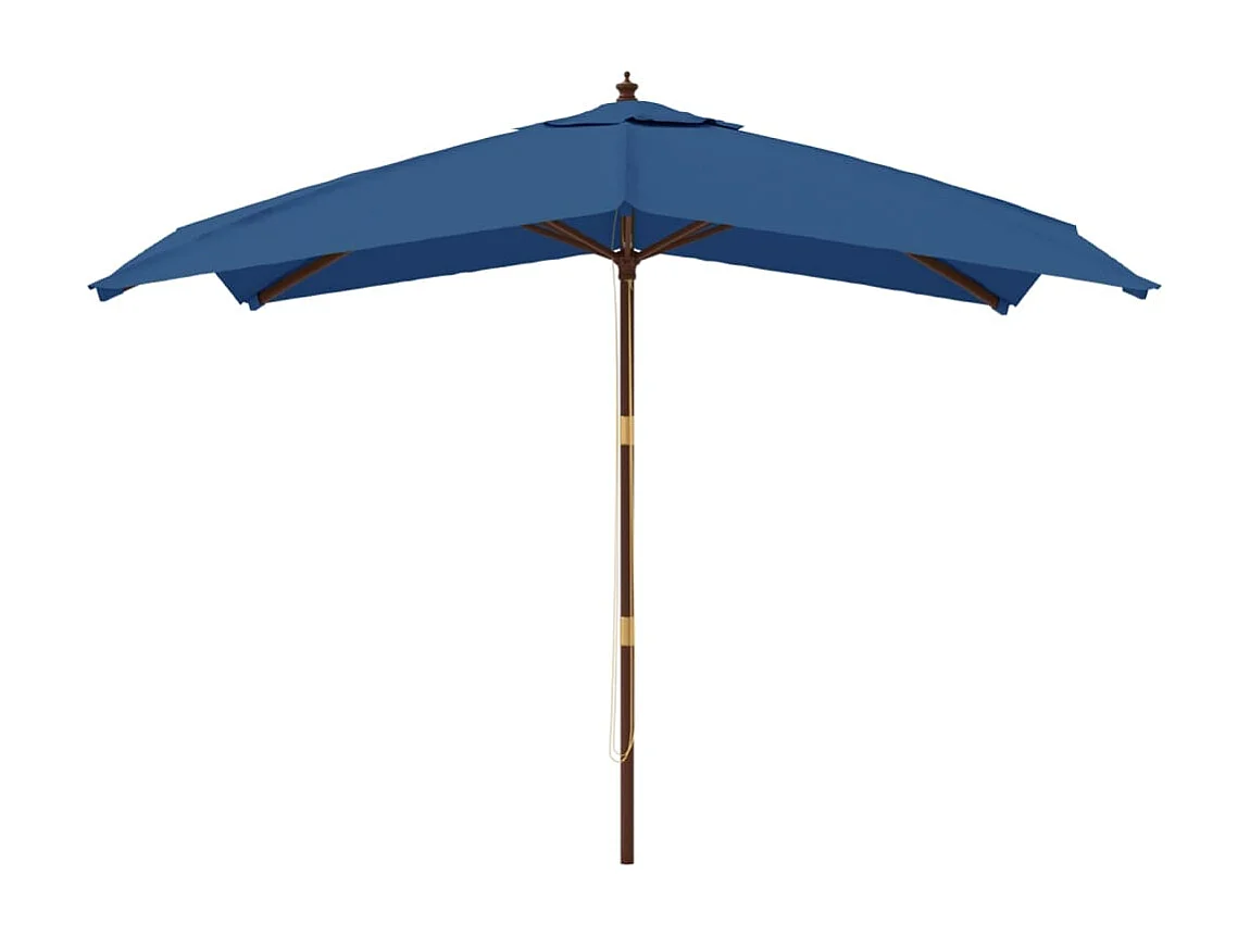 Parasol de jardin avec mât en bois bleu azuré 300x300x273 cm