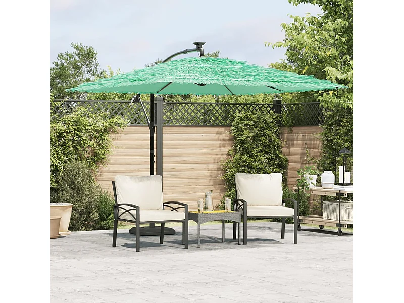 Parasol de jardin avec mât en acier vert 269x269x235 cm
