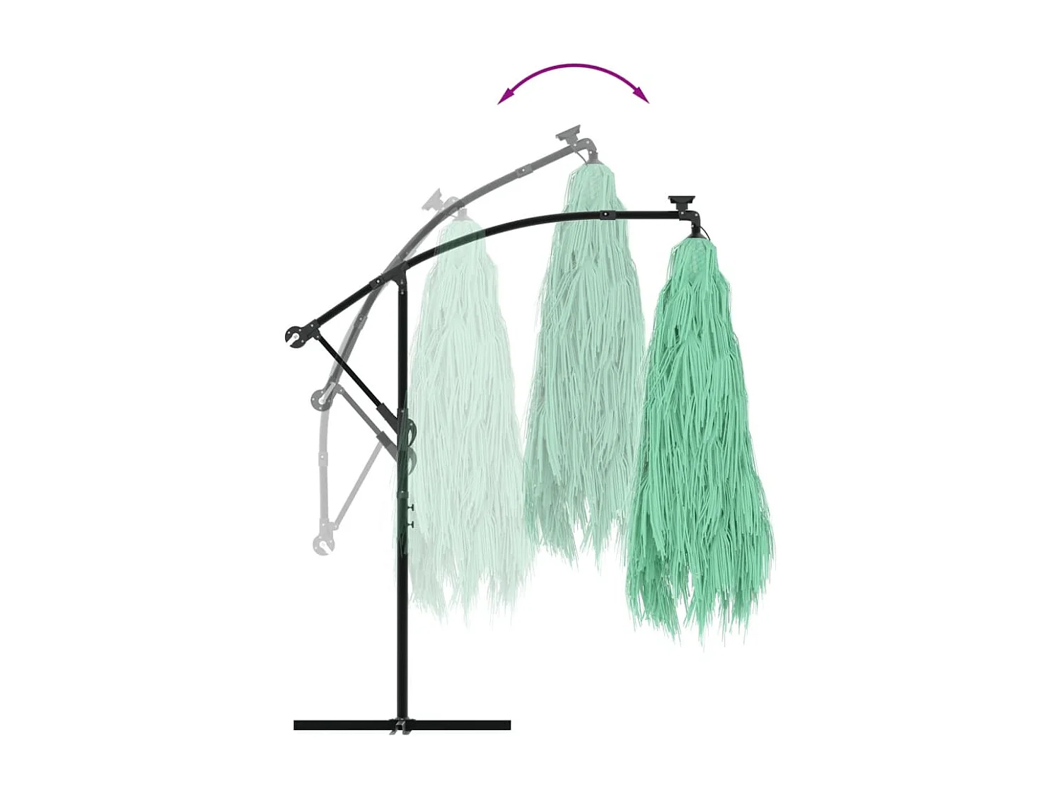 Parasol de jardin avec mât en acier vert 269x269x235 cm