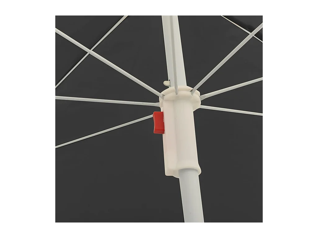 Parasol de jardin avec mât en acier anthracite 180 cm