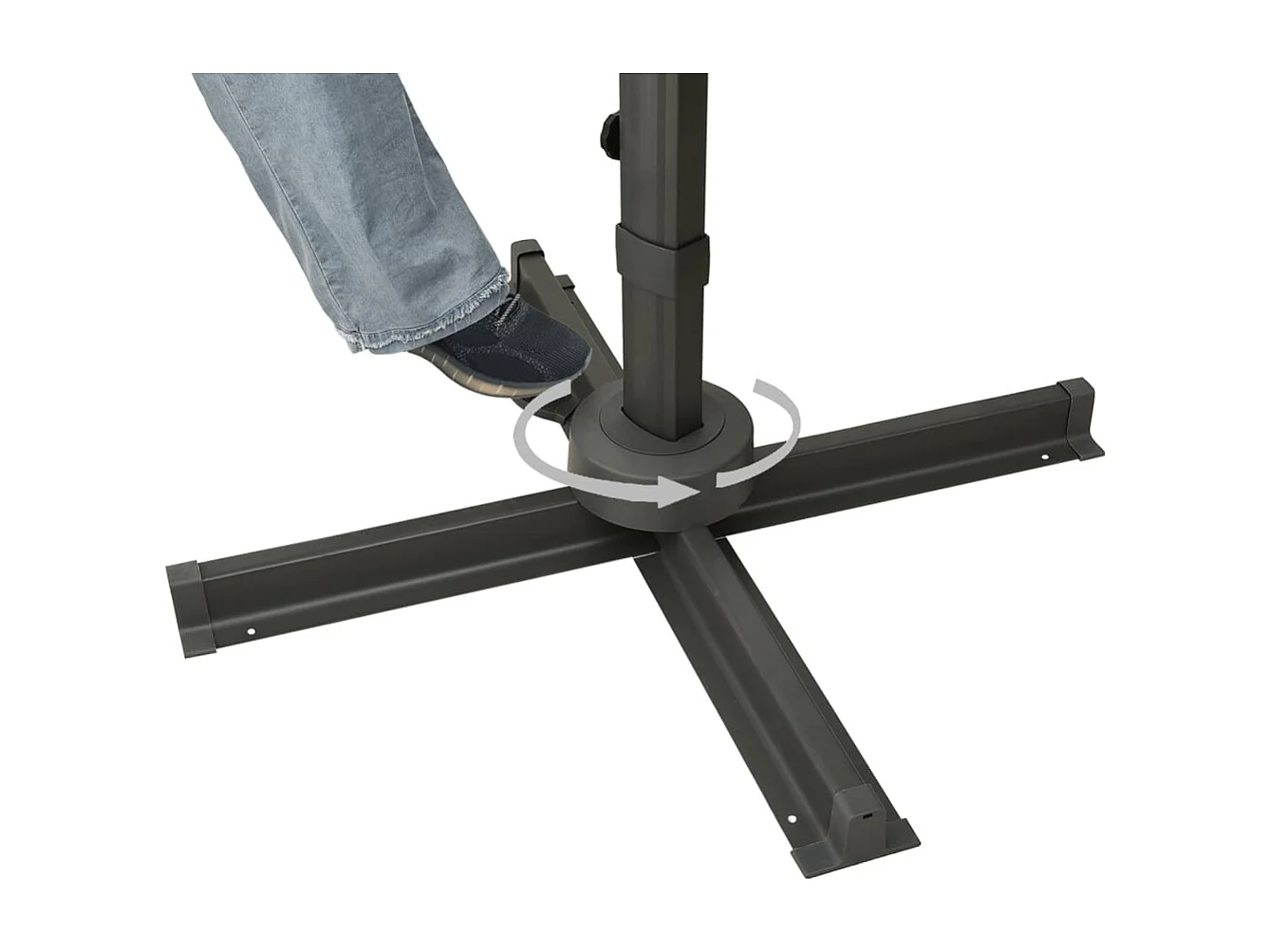 Ombrellone da giardino a sbalzo con doppio tetto in terracotta