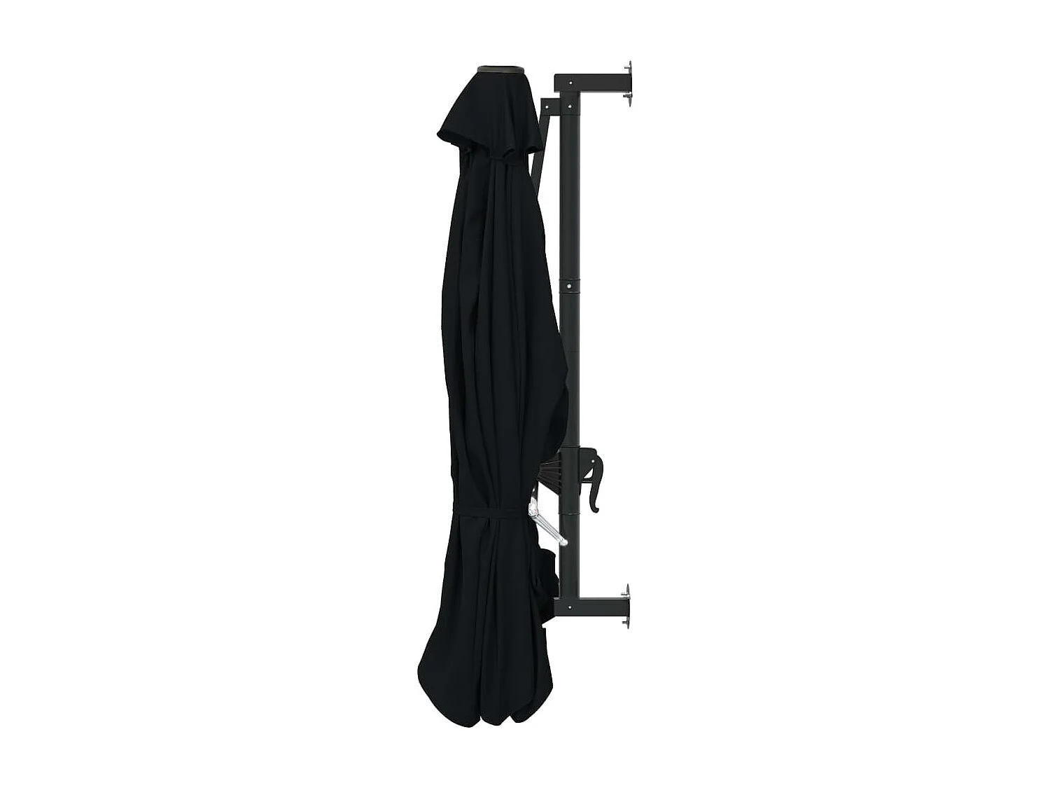 Sombrilla de pared con mástil metálico 300 cm Negro