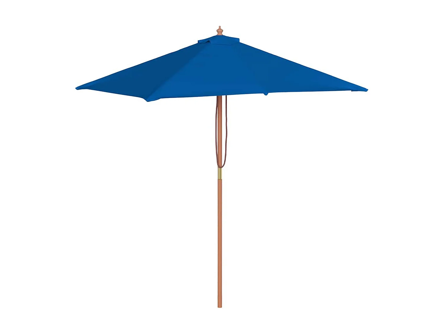 Parasol de jardin avec mât en bois bleu 150x200 cm