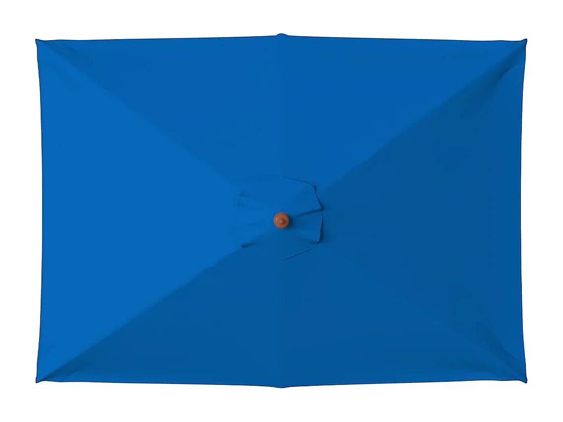 Parasol de jardin avec mât en bois bleu 150x200 cm