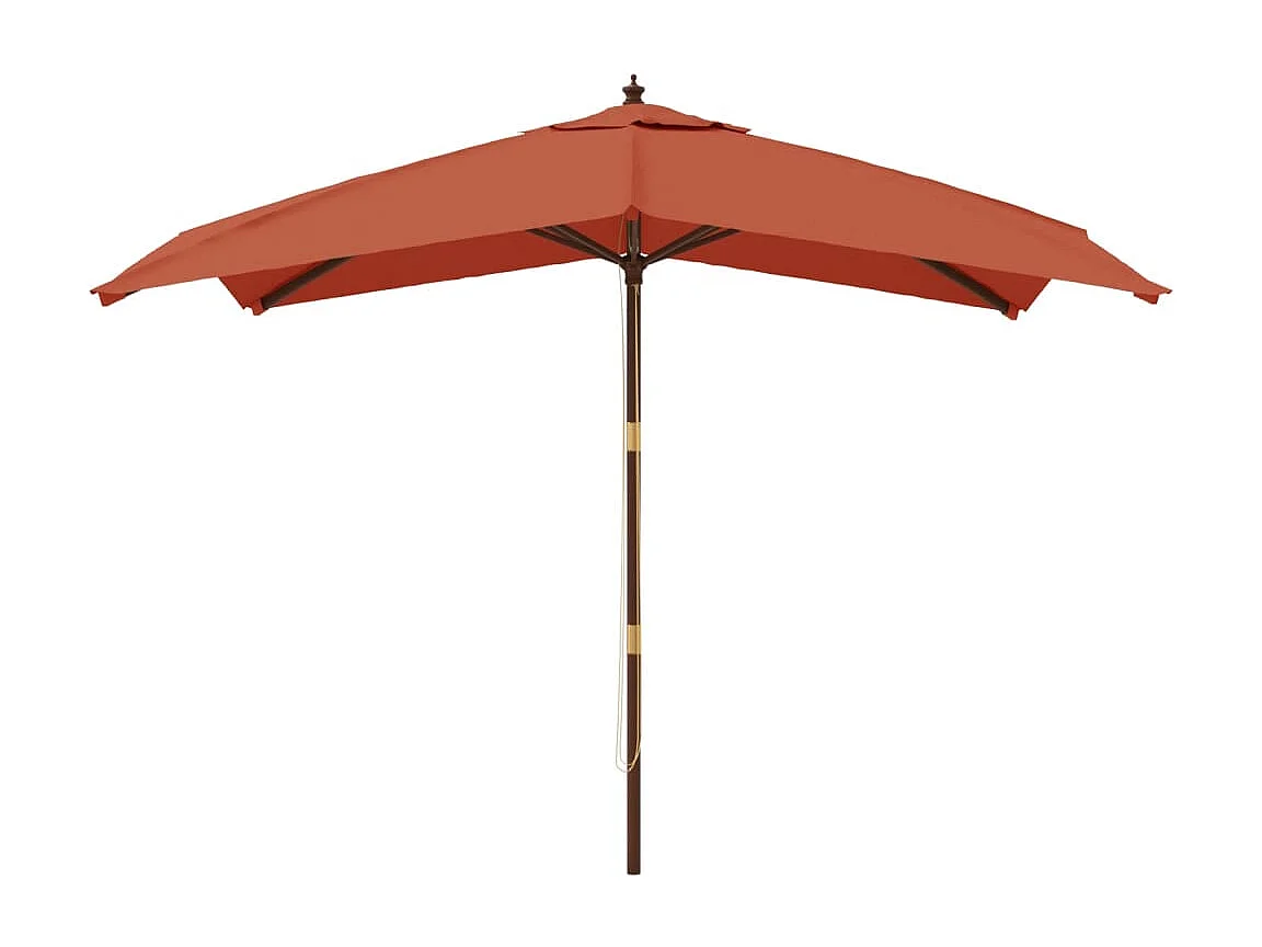 Parasol de jardin avec mât en bois terre cuite 300x300x273 cm