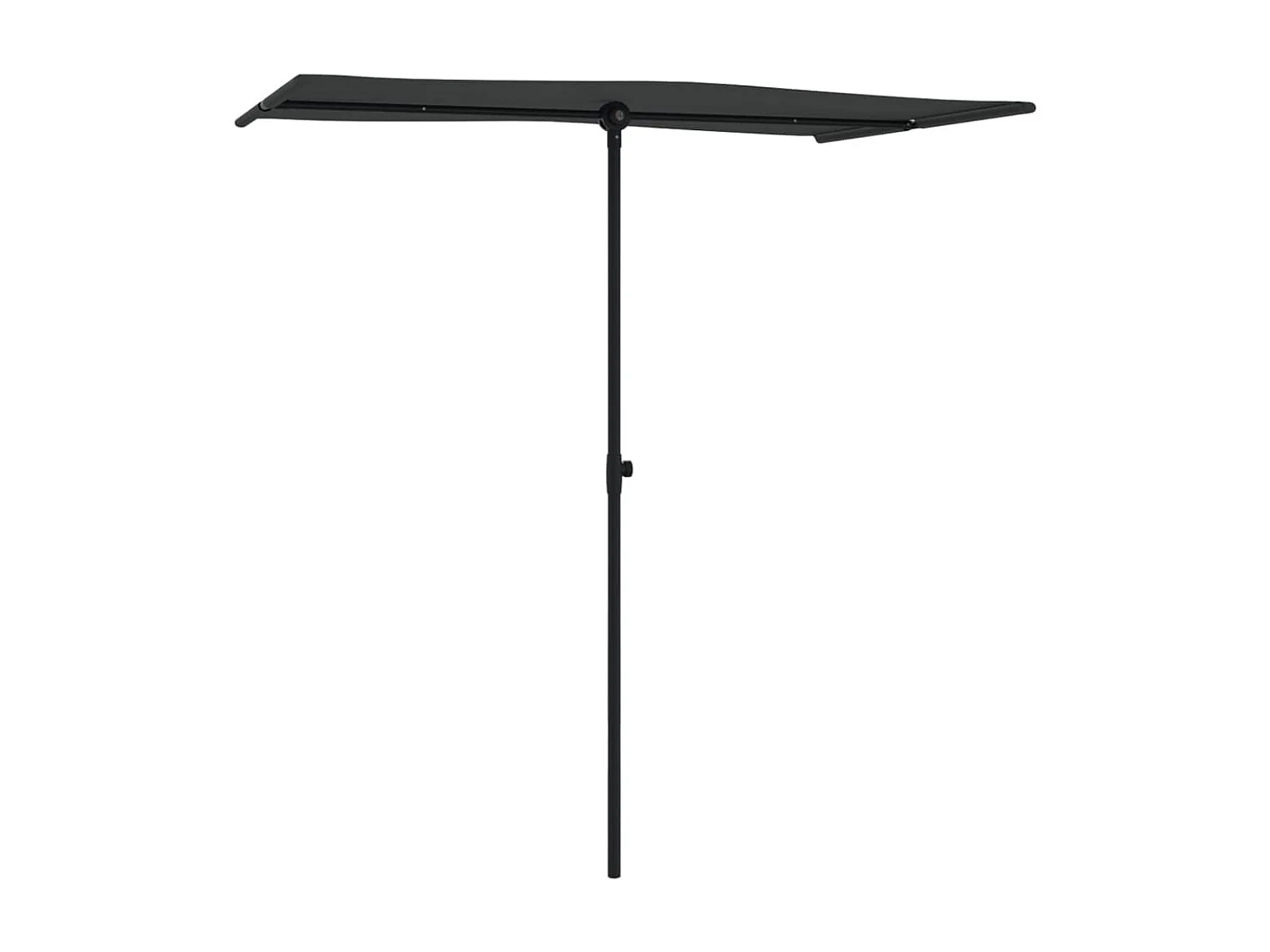 Parasol de jardin avec mât en aluminium 180x110 cm Noir