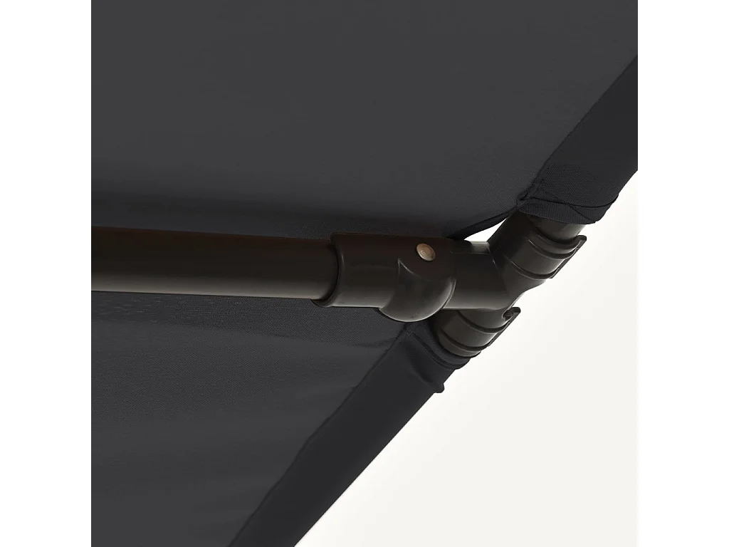 Parasol de jardin avec mât en aluminium 180x110 cm Noir