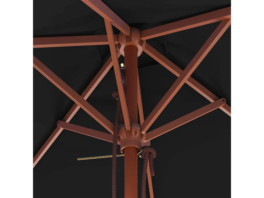 Tuinparasol met zwarte houten paal 150x200 cm
